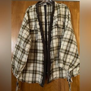 POL large brown plaid jacket